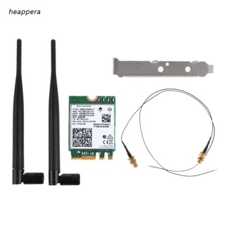 hea Dual Band 2400Mbps Wifi 6E AX210 M.2 Wifi Wireless Card Bluetooth-compatible 5.2 802.11ac/ax AX210NGW with 6dbi Antennas for Win 10
