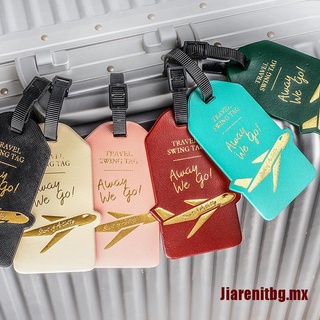 Jiarenitbg Aircraft cuero PU etiqueta de equipaje portátil etiqueta maleta accesorios de viaje