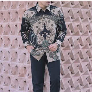 Premium manga larga de los hombres batik camisa capa furing/moderno de manga larga de los hombres batik camisa