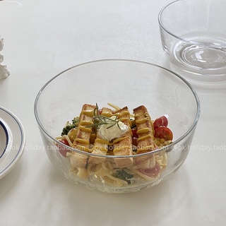 Ins ins estilo japonés nórdico de vidrio ensaladera simple fruta cereal tazón de desayuno tazón de gran capacidad tazón de sopa tazón de vidrio