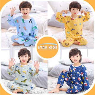 Camisones niños 1 conjunto pijamas niños coreanos manga larga algodón Material importación 3-7 años
