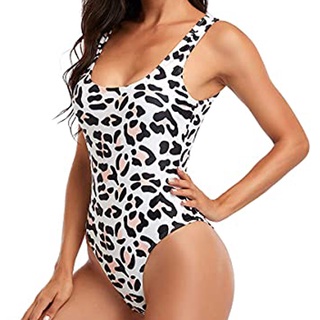 [disponible en inventario] bikini sexy de cintura alta para mujer con estampado de leopardo con relleno push-up de una sola pieza (6)