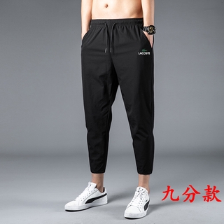 LACOSTE 【Spot Goods】Korean Style Spring Autumn Fashion All-match Sports Pants Casual Trend Simple Nine-point Pants (3)