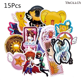 [T] tarjeta Captor Sakura Clow Card pegatinas 15 unids/Set Anime japonés impermeable pegatinas para juguetes