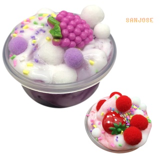 sanjose Macaroon Fluffy Fruit Slime Squishy Squeeze Scented Stress Relief Kids Toy Gift