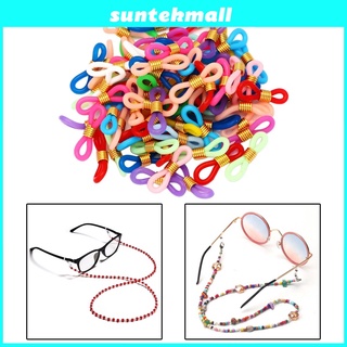 50 Pieces Eyeglass Chain Ends Adjustable Silicone Spectacle End Connectors for Eye Glasses Holder Necklace Chain