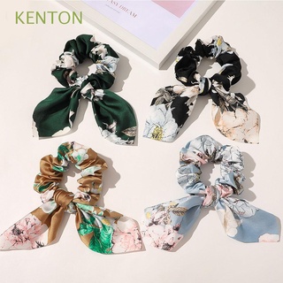 kenton moda corbata de pelo mujeres ponytail hold scrunchies accesorios para el cabello bandas elásticas para el pelo impresión flor arco niñas cuerda de pelo/multicolor