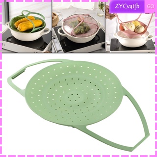 cesta de vapor de silicona vegetal retráctil con asas resistentes al calor para vaporizador bollos fruta verduras pescado frutas