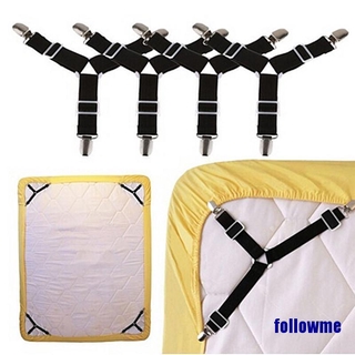 (followme) 2pcsTriangle soporte de liguero cama colchón correas Clips pinzas sujetadores