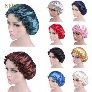 NEDFS Fashion Shower Caps Elastic Hair Cap Sleeping Hat Satin Bonnet Silk Nightcap Bath Lady Head Cover Shower Hat/Multicolor