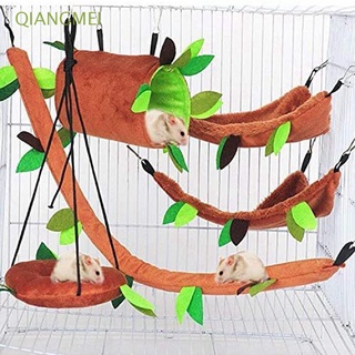 qiangmei chinchilla hámster cama conejillo de indias jaula cuerda loro hamaca erizo jugando invierno colgando animales pequeños caliente mascota columpio