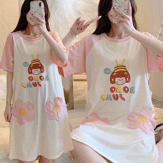 Gran tamaño. camisón de lactancia transpirable casual, cómodo pijamas de maternidad de manga corta, pijamas de lactancia materna de moda M-3XL