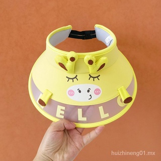 ❤️MISS XU❤️Sombrero de verano para niños sombrero de sol coreano de dibujos animados para niños y niñas gorra de protección UV sombrero de playa de bebé de ala grande❤️ q0Cx