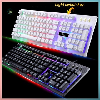 prometion g20 teclado mecánico con cable usb suspendido con led rgb colorido retroiluminación teclado de juegos impermeable para pc ordenador gamer