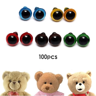 Paquete de 100 10 mm mezcla de Color plástico Animal ojos de seguridad con arandelas para oso de peluche juguetes de animales muñecas Crochet