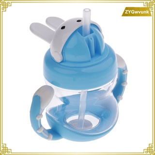 240ml de silicona de grado alimenticio para niños botella de agua entrenador de bebé taza de paja con asas (4)