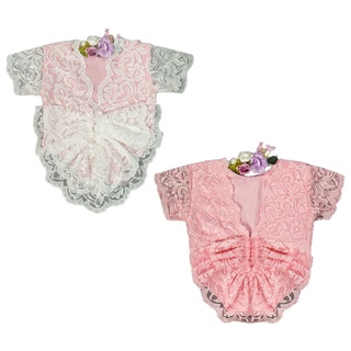 JE 2 Pcs Newborn Photography Props Lace Headband Romper Kit Infants Photo Shooting Clothing Outfits Baby Headdress Bodysuit