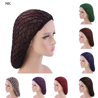 nk womens malla red para el cabello crochet gorra color sólido snood dormir noche cubierta turbante venta caliente