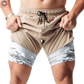 Pantalones cortos para hombre Fitness gimnasio entrenamiento deportivo entrenamiento correr compresión forro pantalones cortos (2)