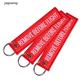 Jaguung Remove Before Flight Keychain Keyring Polyester Embroidery Message 13*3CM MX