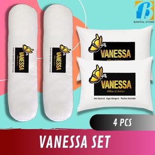 Vanessa almohada un juego de refuerzo relleno 2 almohadas y 2 fundas de silicona suave y calidad