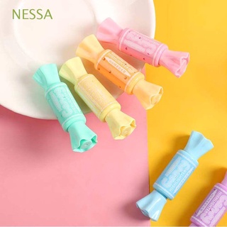 NESSA 6pcs Cute Highlighter Kawaii Fluorecent Pen Marker Pen Candy Color Children's Gifts 6pcs/set Stationery Candy Shape Double Head Writing Tool