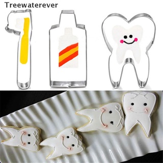 [treewaterever] juego de cepillo de dientes práctico cortador de galletas fondant pastel galletas molde herramientas mx