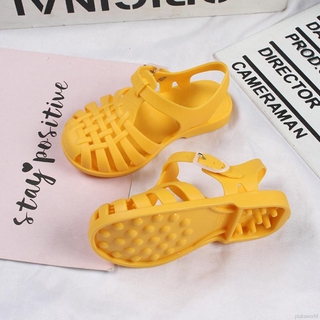 Boys And Girls Fashion Pure Color Buckle Hollow Flat Casual Daily Wear Sandals (6)