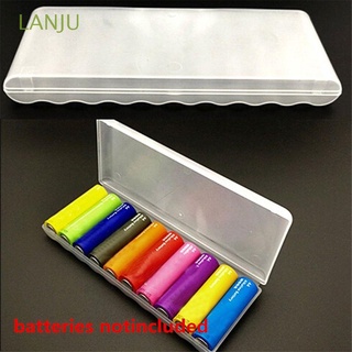 LANJU soporte útil portátil contenedor cajas de almacenamiento AA baterías para 10Pcs AA Durable plástico batería caso cubierta/Multicolor