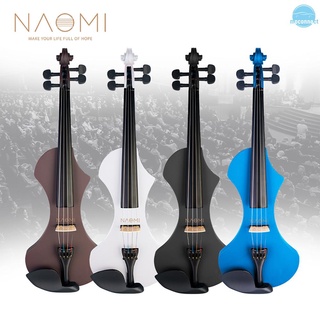 MC NAOMI V1 Series 4/4 tamaño completo violín eléctrico tallado a mano madera maciza violín cuerpo con arco Octagonal brasileño Cable de Audio duro estuche de transporte (3)
