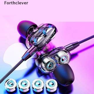 [Forthclever] Dual Drive 6D Stereo Wired Earphone Headset Earbuds Bass 3.5mm Gaming With Mic .