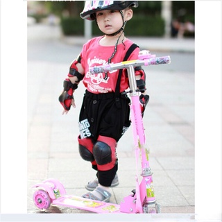 Conjunto de equipo de protección para niños, ciclismo, bicicleta, casco de seguridad, rodillera