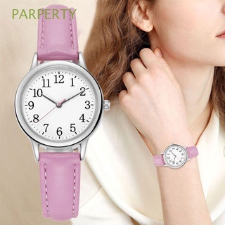 PARPERTY Nuevo Relojes para mujer Simple Cuarzo Reloj de pulsera Alta calidad Casual Esfera Vintage Correa de cuero/Multicolor