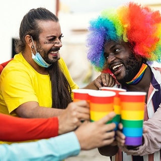 Titimeme Pcs Gay Lesbian Pride Rainbow Set LGBT Rainbow Flag with Rainbow Hand Held Flag MX