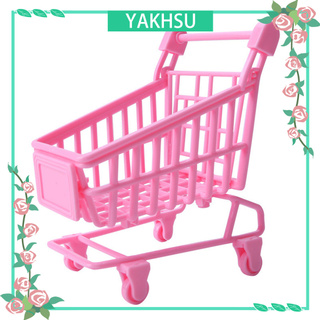 yakhsu 1/12 casa de muñecas mini lindo supermercado props carrito de la compra miniatura paisaje