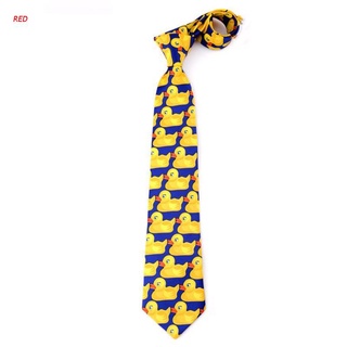 Parpadeante con estampado De Pato amarillo divertido para mujer/rojo/corbata/corbata De Seda Cosplay/fiesta/Suit/corbatas/accesorios para boda
