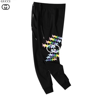 Original 2021 ready stock Gucci Black jogging sweatpants men and women printed pants autumn cotton casual pants