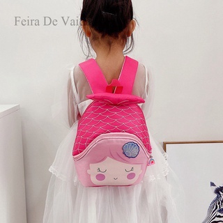 Feira de vaidade tienda oficial de dibujos animados sirena niño niña mochila cola de pez lindo mini bolsa de la escuela Kindergarten bolsa de moda bolso de hombro para niños