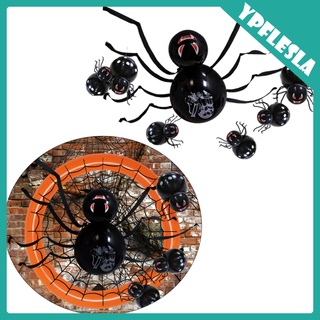halloween spider globo guirnalda arco kit incluye globos de látex naranja negro, globos confeti para fiesta de halloween
