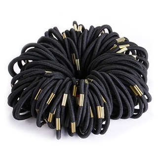 brroa 100 piezas negro elástico hairband niña mujeres moda accesorios de pelo scrunchie