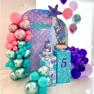 92 piezas guirnalda de globos para sirena océano bajo el mar tema decoraciones de fiesta de cumpleaños favores suministros