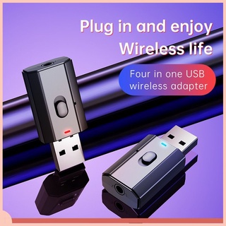 5.0 Adaptador Bluetooth USB Inalámbrico Transmisor Receptor De Música Audio Para PC TV Coche Manos Libres 3.5 Mm Auxiliar uplift.mx
