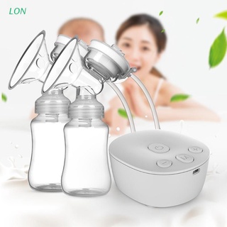 Lon Bomba eléctrica De leche doble Kit con 2 botellas De leche potente masajeador De leche Usb para amamantar bebé bebé extractor De leche