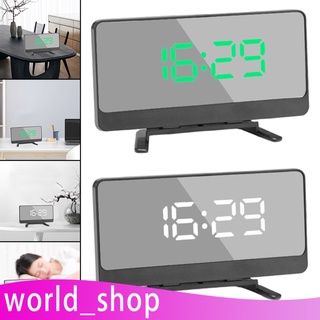 [worldshop] Reloj Despertador Digital LED Curvo De Escritorio Para Nios Y Adolescentes