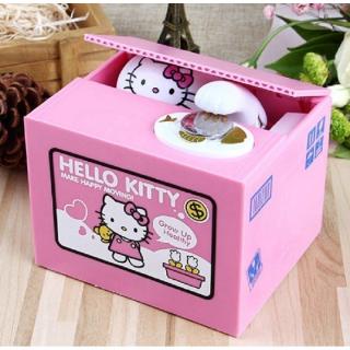 Lindo de dibujos animados Hello Kitty Doraem automatizado robar moneda caja de dinero hucha almacenamiento cajas de ahorro (2)