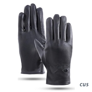 cus. guantes cálidos de moda con suave tacto negro a prueba de desgaste guantes de cuero para ciclismo