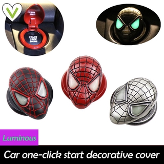 Interruptor De botón De arranque De encendido 3d/accesorio Para Interior De coche spiderman