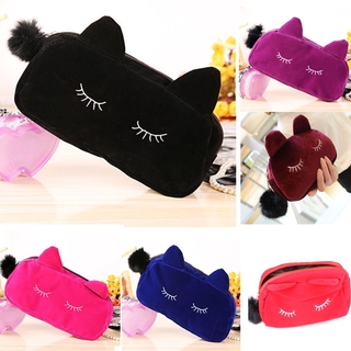 KANGSHENG Multi-function Bags Cute Makeup Bag Handbag Pouch Portable Cat Organizer Bag Make-up Useful Zipper Style Cosmetic Bag/Multicolor (2)