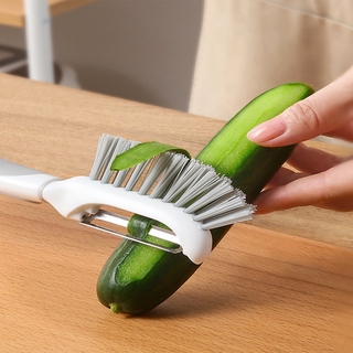 Cuchillo multifuncional para pelar 2 en 1/herramienta de cocina/cepillo de limpieza de verduras y frutas (1)