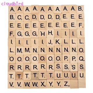 100 piezas de madera Scrabble azulejos letras alfabeto Scrabbles número artesanía palabras en inglés